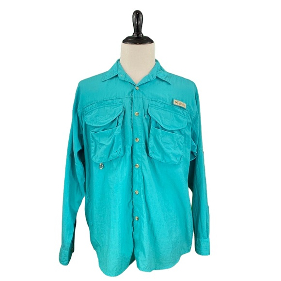 Columbia PFG Sky Blue Fishing Shirt